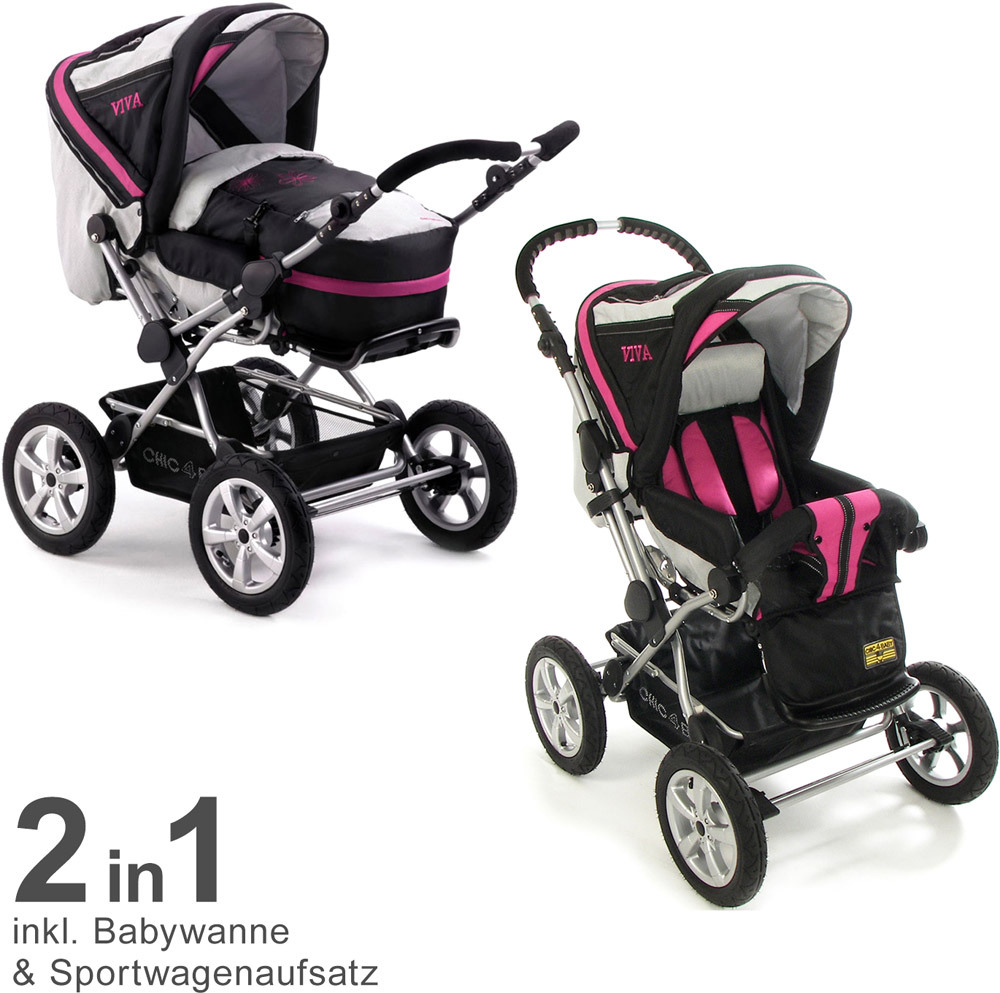 Chic4Baby Kombikinderwagen VIVA Fuchsia (10033)