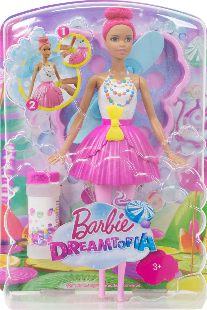 Barbie Dreamtopia Seifenblasen Fee Puppe Seifenblasen Fee Puppe (pinkfarbenes Haar) (DVM96)