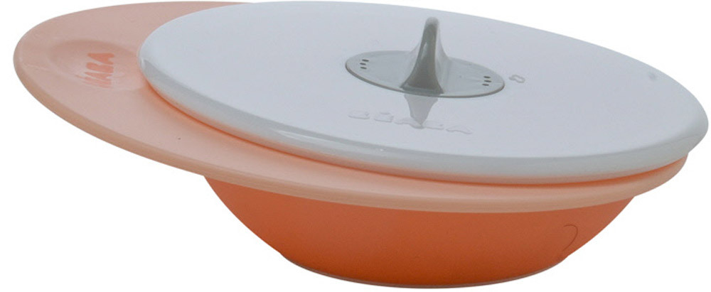 BEABA Teller mit Deckel Ellipse nude