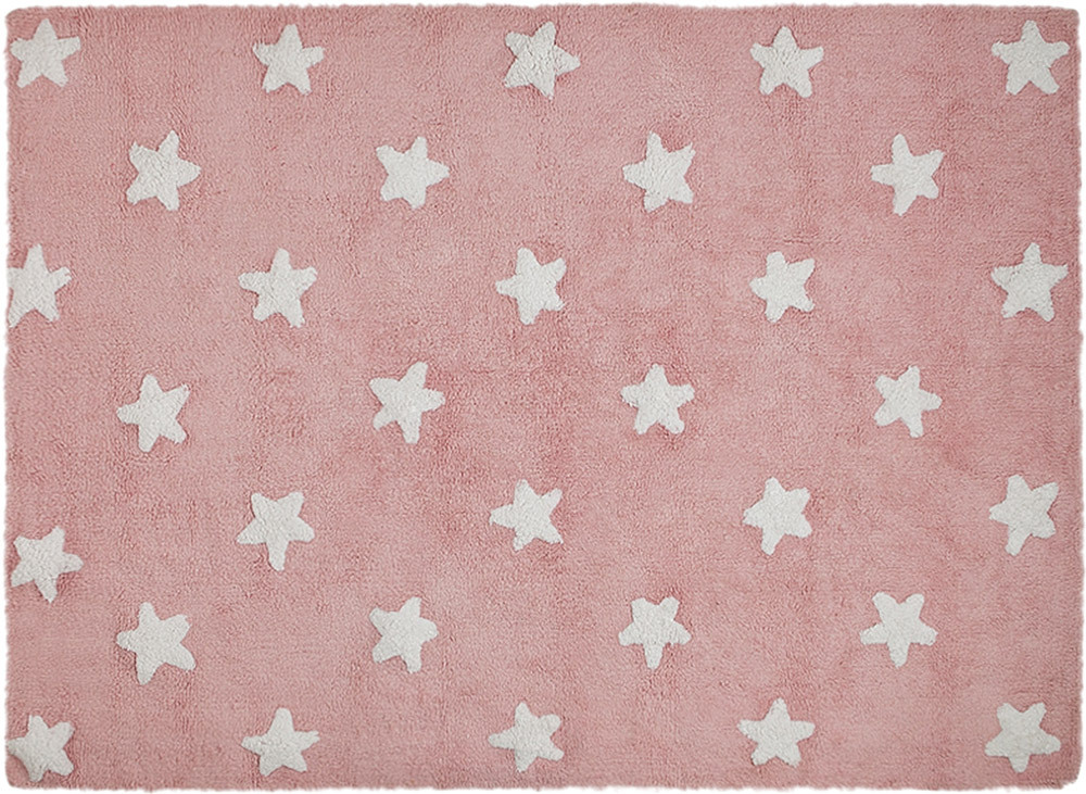 Lorena Canals Teppich Stars 120x160cm Pink White