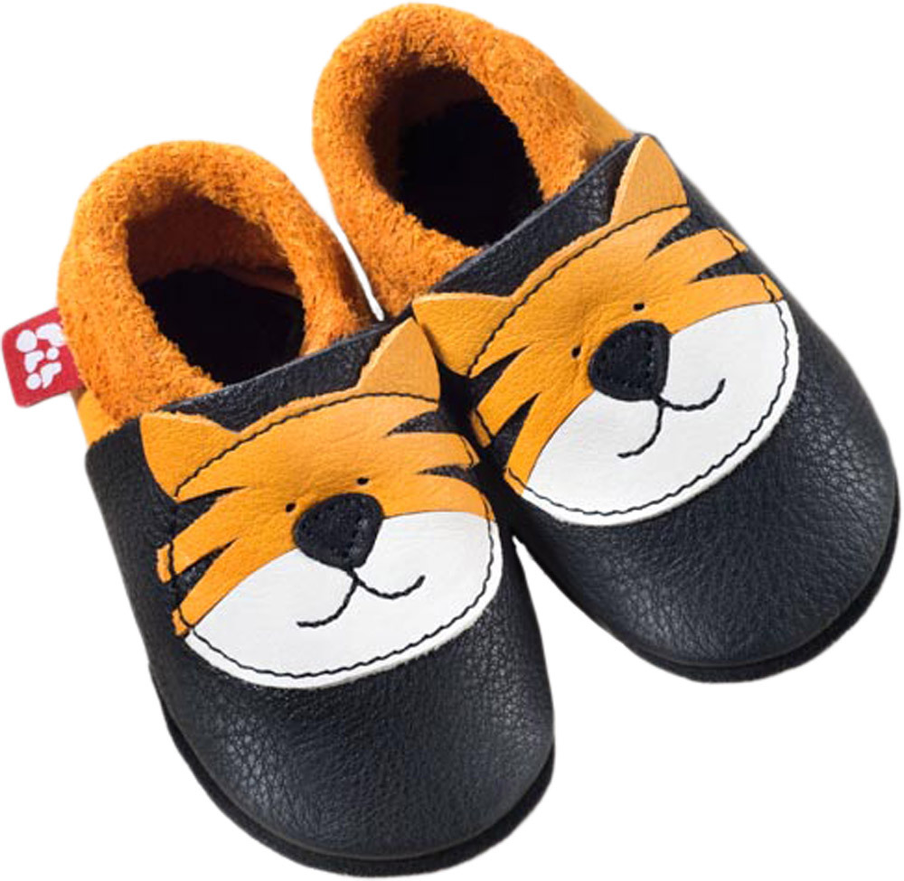 Pololo Krabbelschuhe "Tiger Tom" 28/29 nero mango