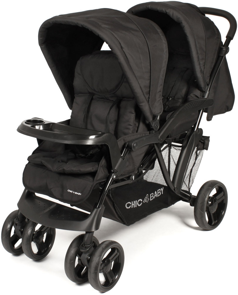 Chic4Baby Geschwisterwagen DOPPIO Schwarz