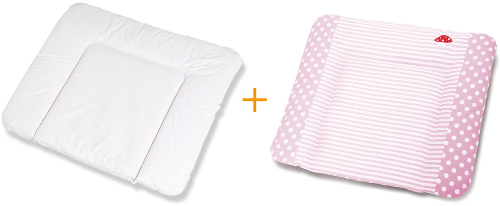 PINOLINO Wickelauflagen-Set Komfort Baumwolle Glückspilz rosa