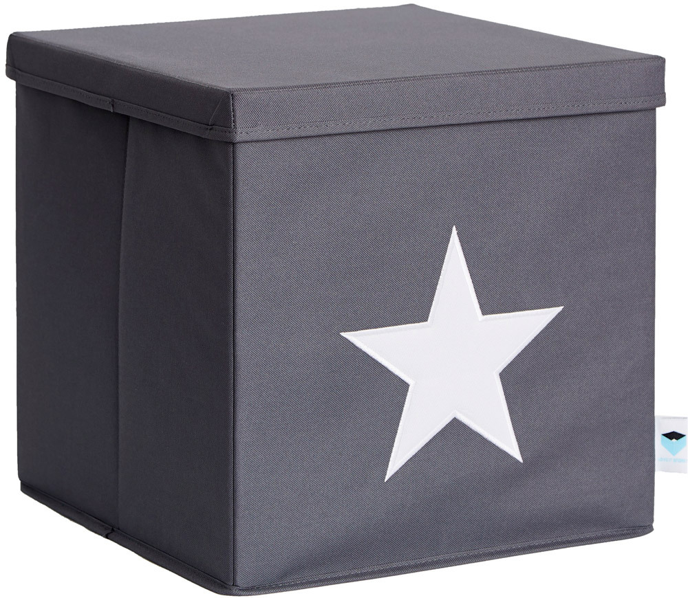 STORE IT Ordnungsbox mit Deckel Stern grau mit weißem Stern