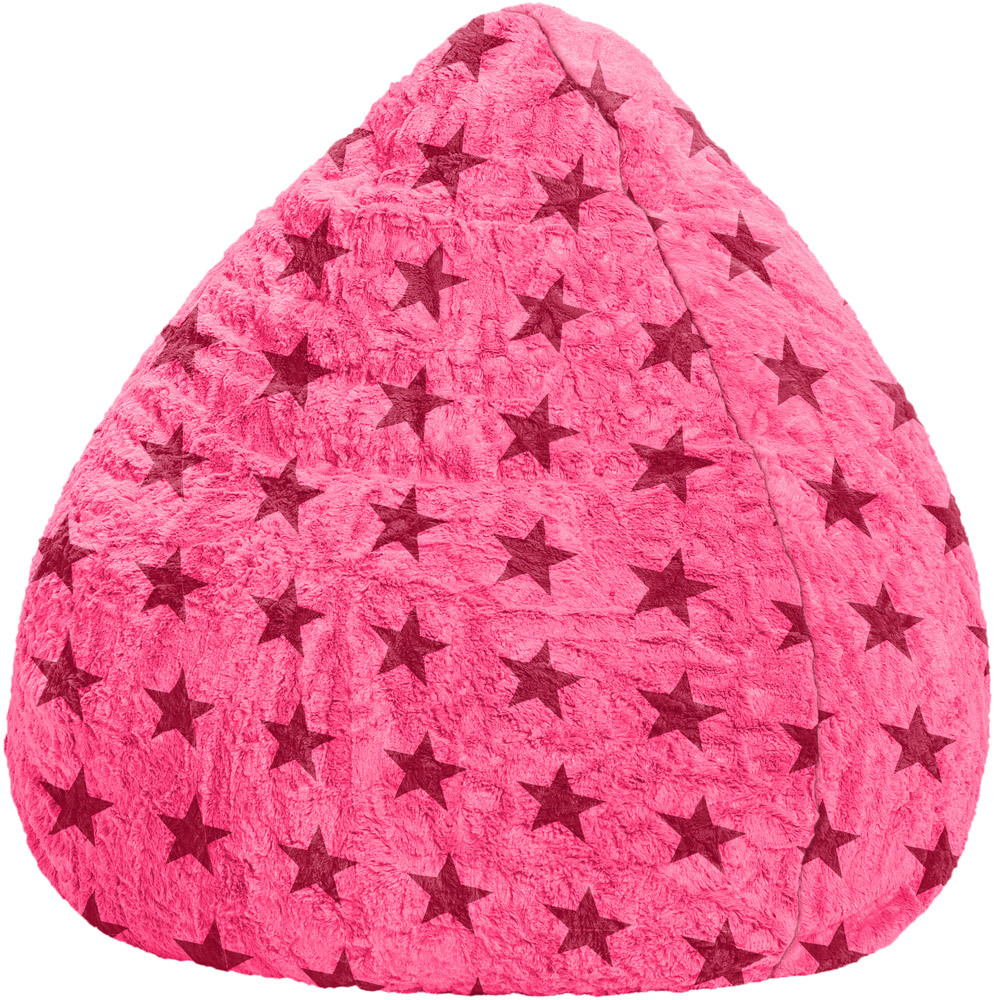 MAGMA Heimtex Sitzsack FLUFFY STARS XL pink, 70 x 110 cm