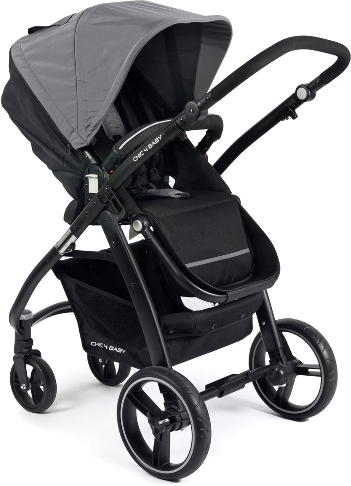 Chic4Baby Kombikinderwagen VOLARE Grau-schwarz